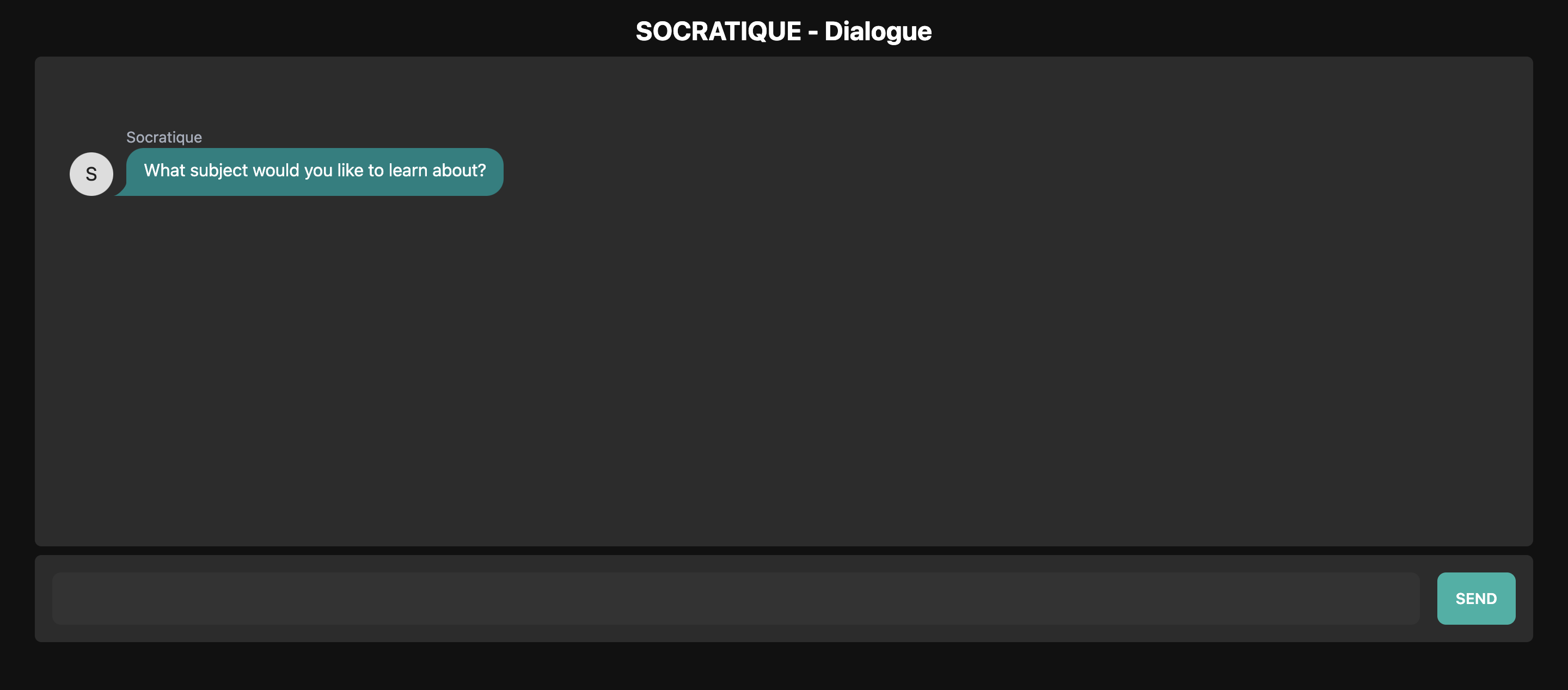 AI Socratic Dialogue Chatbot